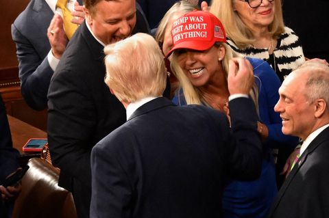 Präsident Donald Trump und die republikanische Abgeordnete Marjorie Taylor-Greene