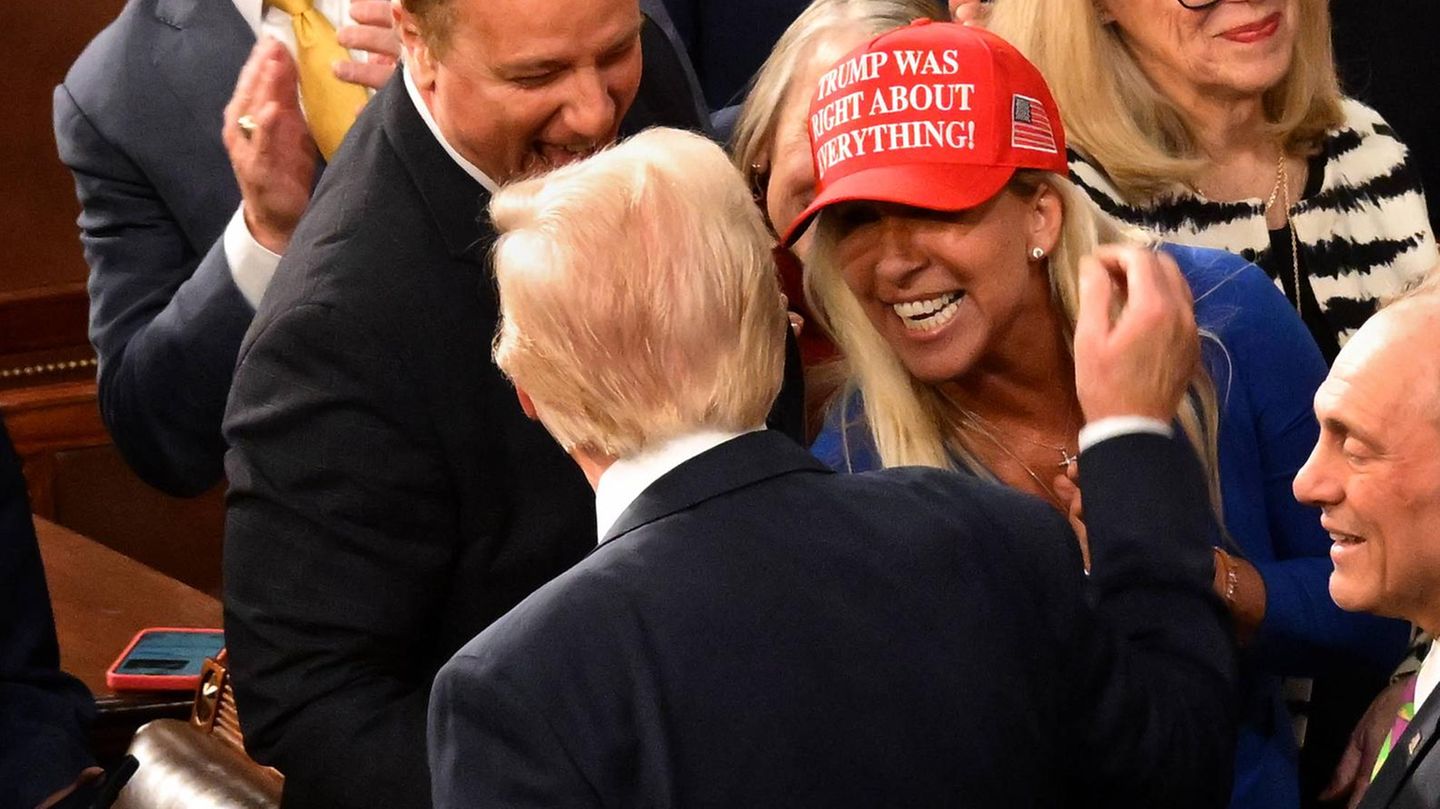Präsident Donald Trump und die republikanische Abgeordnete Marjorie Taylor-Greene