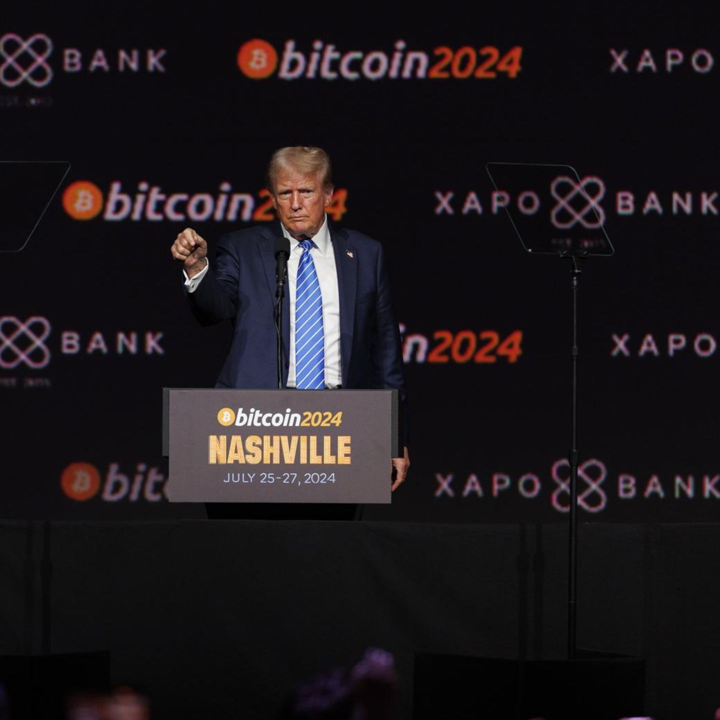 Donald Trump spricht bei einer Krypto-Konferenz in 2024