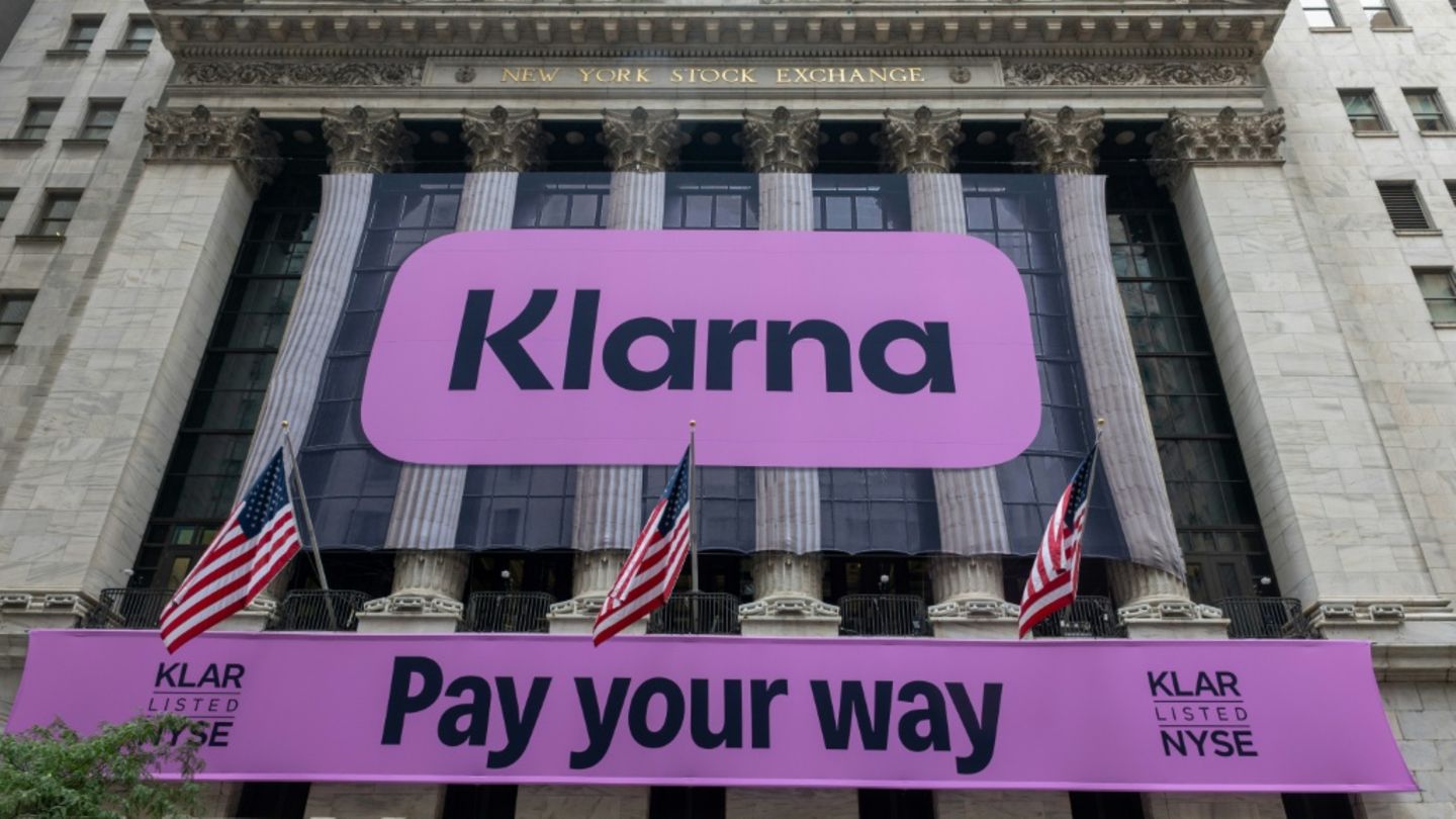 Klarna-Banner an der New Yorker Börse