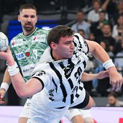 Lukas Laube erzielte die erste Führung für den THW Kiel. (Archivbild) Foto: Sven Hoppe/dpa