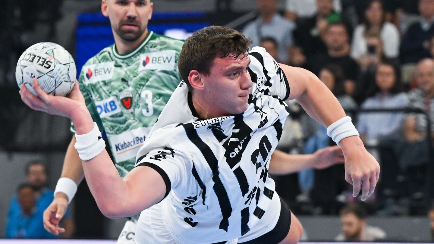 Lukas Laube erzielte die erste Führung für den THW Kiel. (Archivbild) Foto: Sven Hoppe/dpa