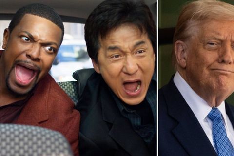 Donald Trump neben Chris Tucker und Jackie Chan in "Rush Hour 3".