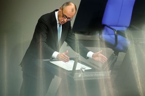 Der Bundeskanzler in der Generaldebatte im Bundestag. Foto: Kay Nietfeld/dpa