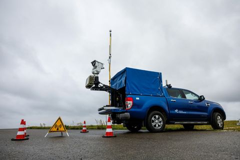 Mobiler Drohnensensor bei Testvorführung