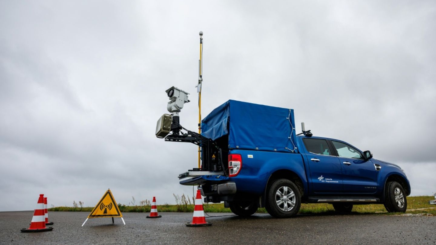 Mobiler Drohnensensor bei Testvorführung