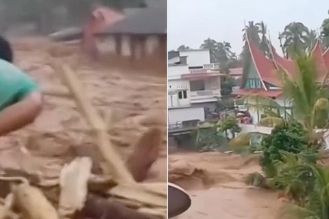 Erdrutsch rast auf Inselbewohner zu