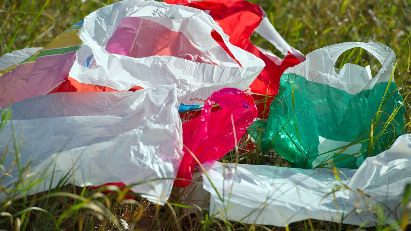 Plastiktüten wie diese sind inzwischen nicht mehr an Deutschlands Supermarkt-Kassen zu bekommen. (Archivbild) Foto: picture alli