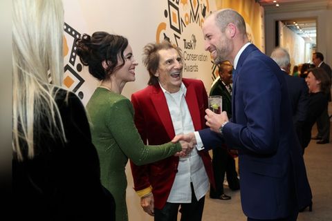 Prinz William mit Ron Wood und dessen Ehefrau Sally.