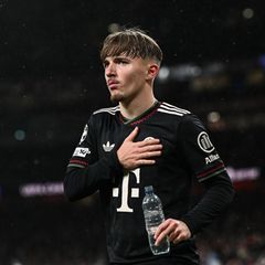 Bayern-Teenager Lennart Karl traf bei der 1:3-Niederlage beim FC Arsenal. Foto: Sven Hoppe/dpa