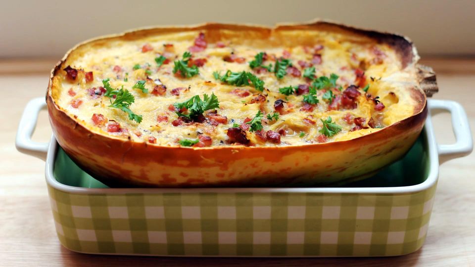 Spaghettikürbis alla carbonara: So gelingt es