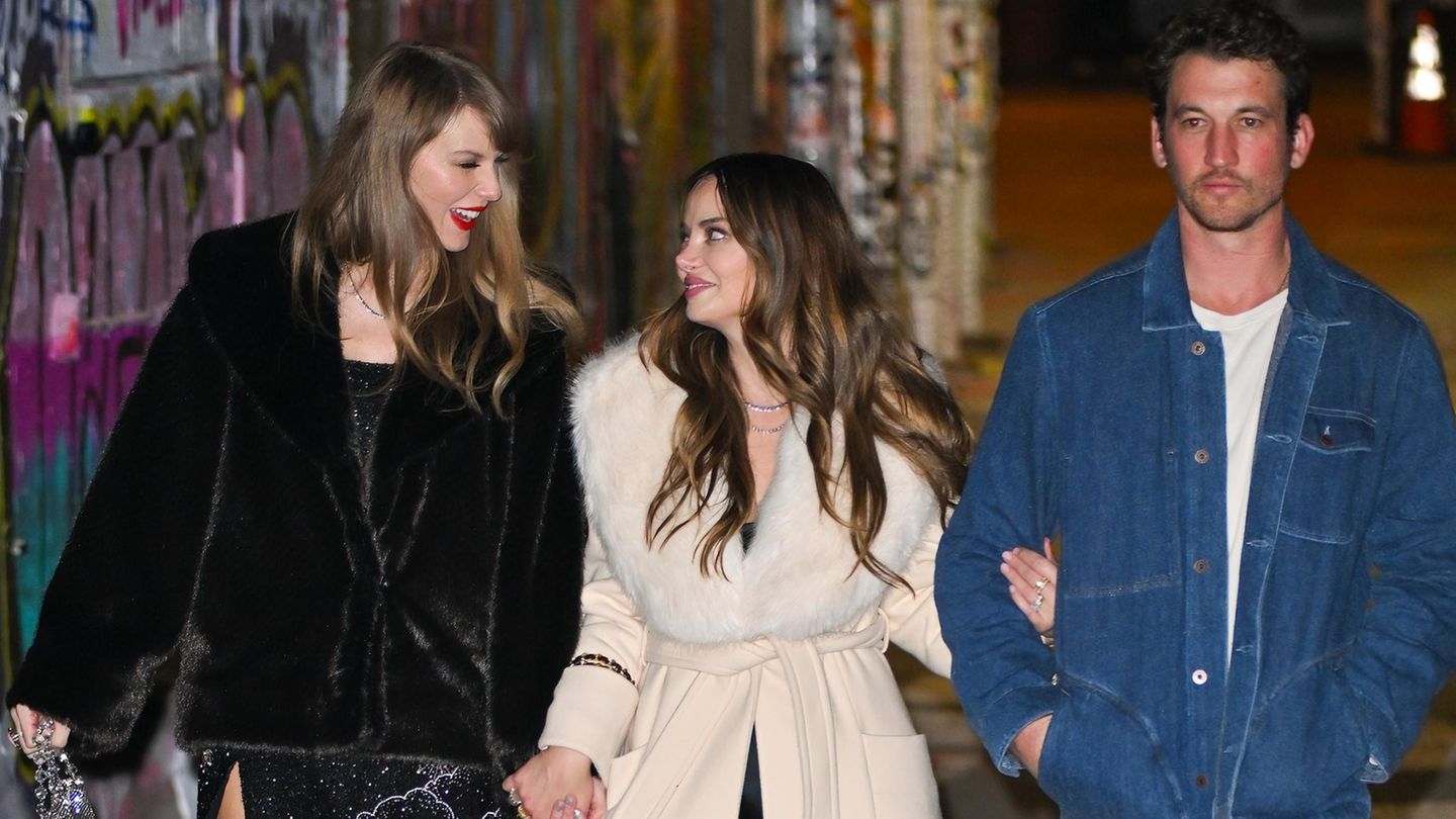 Taylor Swift mit dem Schauspieler Miles Teller und dessen Frau Keleigh Sperry