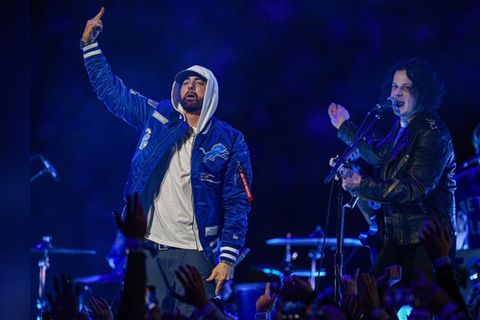 Eminem und Jack White: Die heimlichen Stars beim Lions-Packers-Spiel.