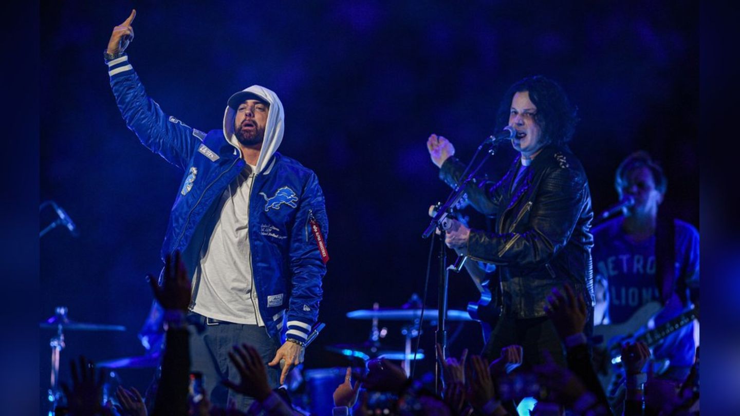 Eminem und Jack White: Die heimlichen Stars beim Lions-Packers-Spiel.