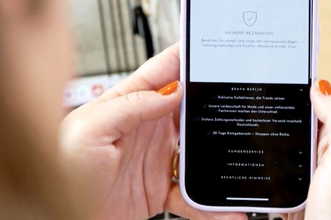 Online-Shop auf einem Smartphone.