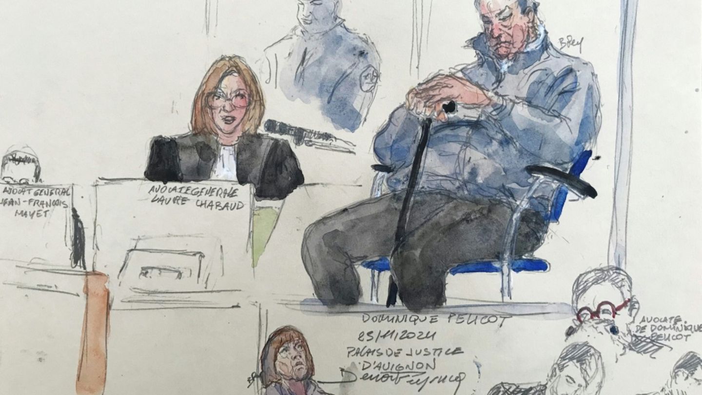 Gerichtszeichnung von Dominique Pelicot