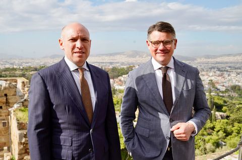 Hessens Ministerpräsident Boris Rhein und Europaminister Manfred Pentz (CDU) waren diese Woche zu politischen Gesprächen nach Gr