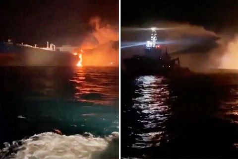 Aufnahmen zeigen Feuer auf russischen Öltankern