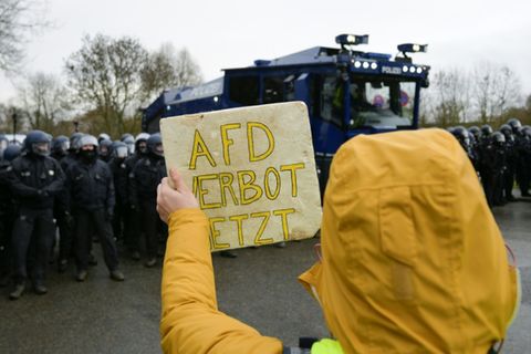 Demonstrant in Gießen