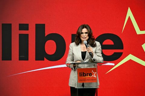 Präsidentschaftskandidatin Rixi Moncada in Tegucigalpa