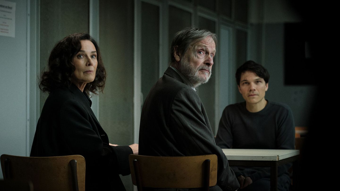 Anwältin Anna Conti (Désirée Nosbusch) und Friedrich Klopfer (Michael Wittenborn) besuchen dessen Sohn Falk Klopfer (Sebastian U