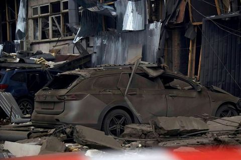 Folgen eines russischen Angriffs auf Dnipro