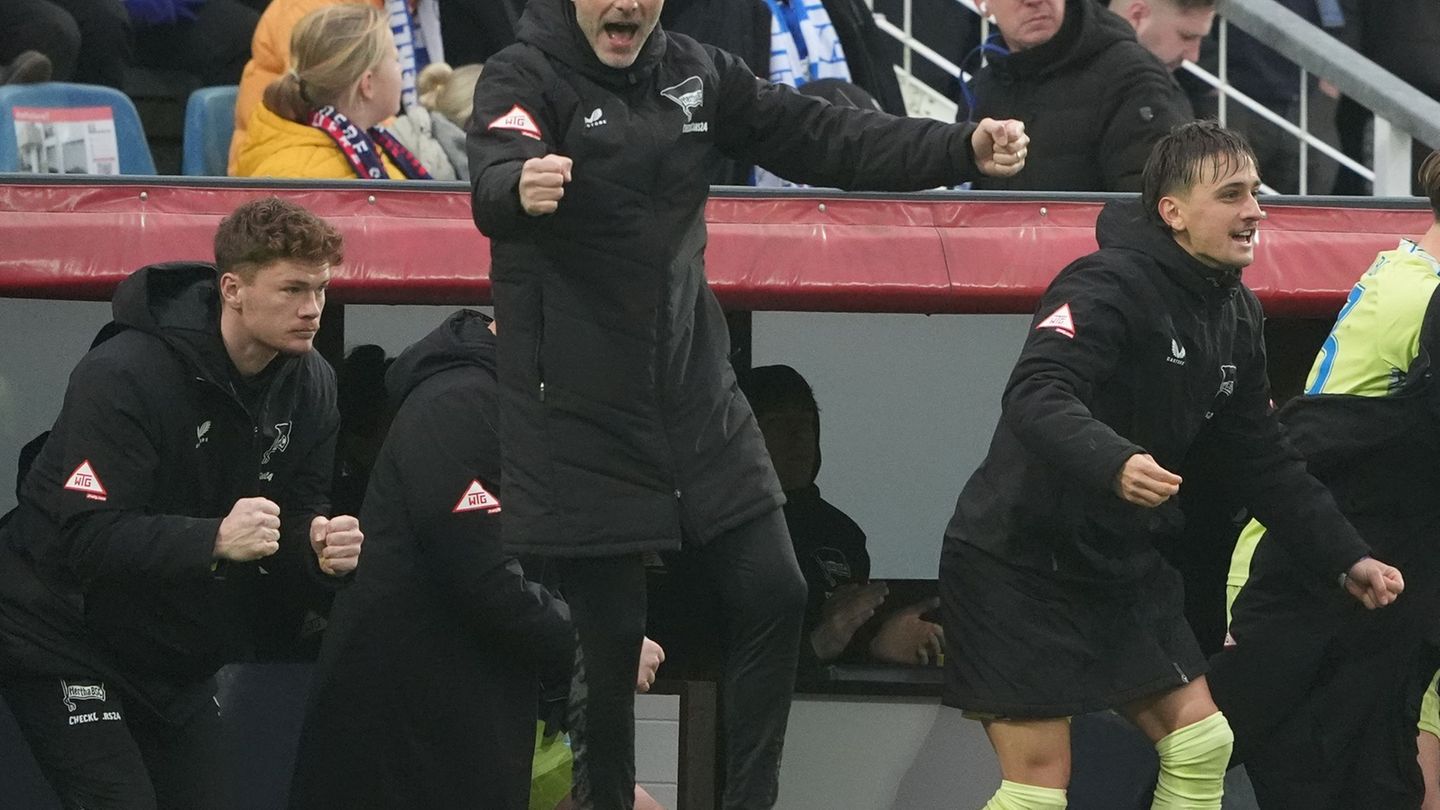Trainer Stefan Leitl will mit der Hertha auf Erfolgskurs bleiben. Foto: Marcus Brandt/dpa