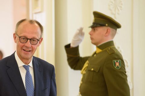 Friedrich Merz beim Besuch in Litauens Hauptstadt Vilnius im Mai 2025