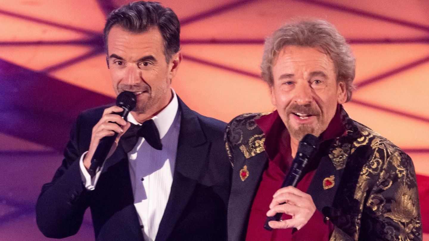 Florian Silbereisen (li.) unterstützt Thomas Gottschalk.