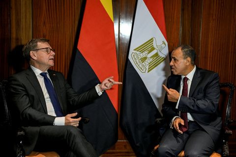 Wadephul (links) und Abdelatty in Kairo, Oktober