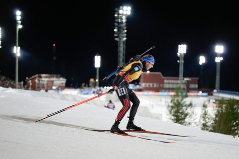 Franziska Preuß durfte das Gelbe Trikot tragen. Foto: Björn Larsson Rosvall/TT News Agency via AP/dpa
