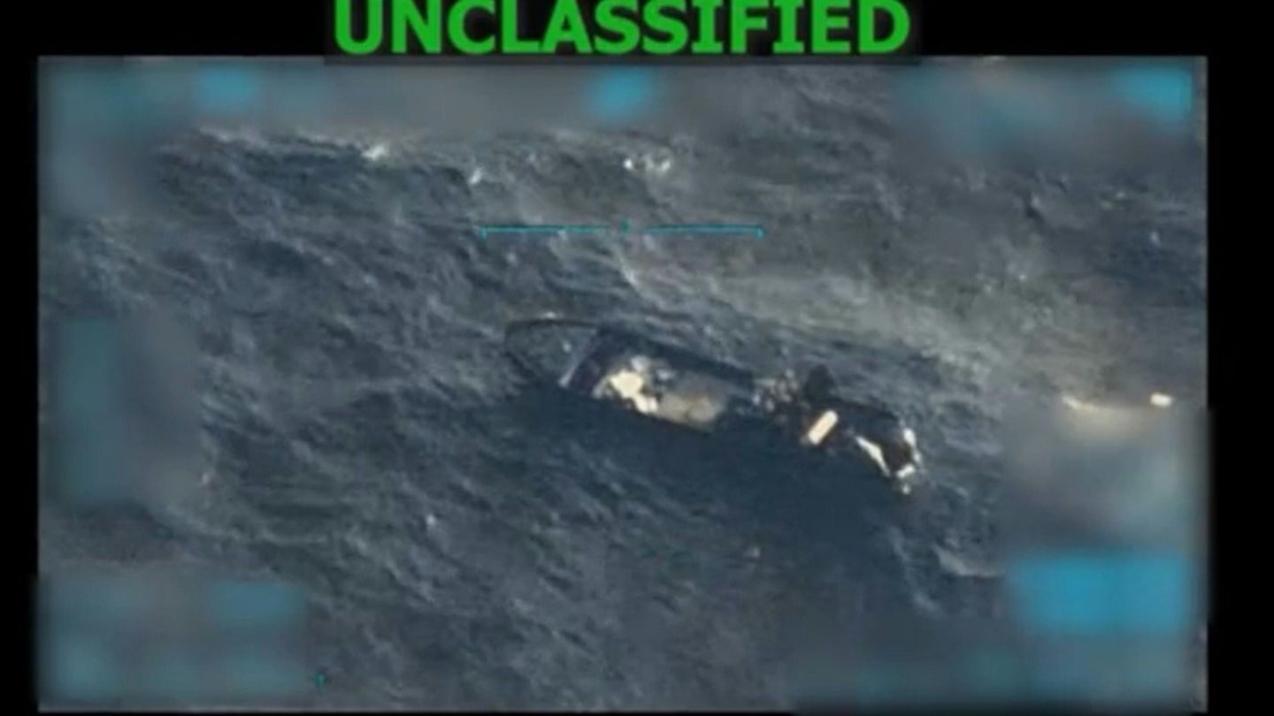 US-Luftaufnahme eines mutmaßlichen Drogenkurierboots