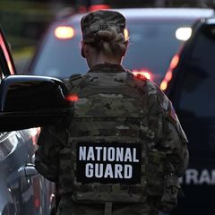 Ein Mitglied der Nationalgarde in den USA