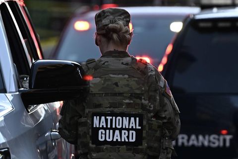 Ein Mitglied der Nationalgarde in den USA