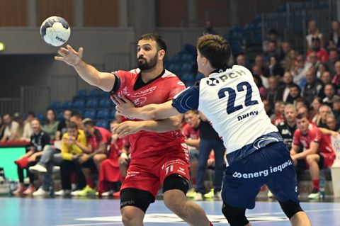 Amine Darmoul war eine der Stützen Melsungens in Lissabon. (Archivbild) Foto: Swen Pförtner/dpa