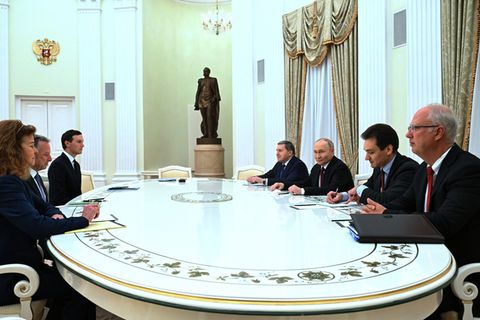 Fünf Stunden dauerte das Gespräch von Kremlchef Wladimir Putin mit den US-Abgesandten. Foto: Kristina Kormilitsyna/Sputnik, Krem