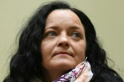 Beate Zschäpe im Jahr 2017 im Münchner NSU-Prozess