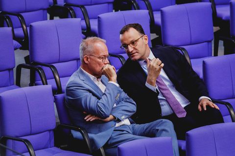 Ringen um das Rentenpaket: Matthias Miersch, Fraktionsvorsitzender der SPD, und Unionsfraktionschef Jens Spahn (CDU)