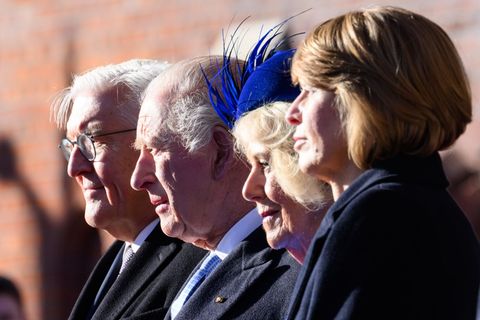 Bundespräsident Frank-Walter Steinmeier und First Lady Elke Büdenbender wurden mit militärischen Ehren auf Schloss Windsor empfa