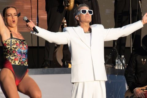 Robbie Williams während eines Auftritts im Londoner Hyde Park.