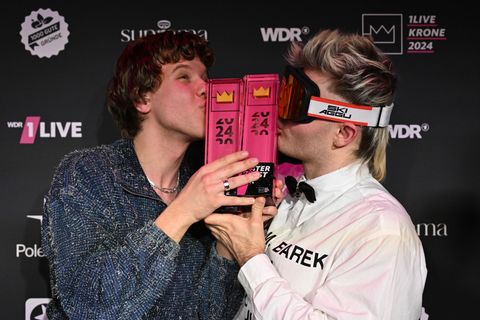 2024 gewannen sie je eine Krone und auch 2025 sind sie wieder nominiert: Zartmann und Ski Aggu . (Archivbild). Foto: David Inder