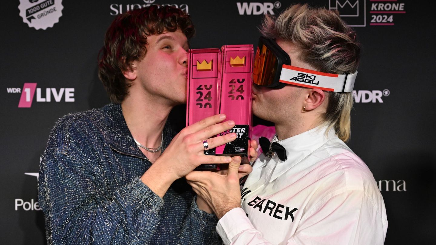 2024 gewannen sie je eine Krone und auch 2025 sind sie wieder nominiert: Zartmann und Ski Aggu . (Archivbild). Foto: David Inder