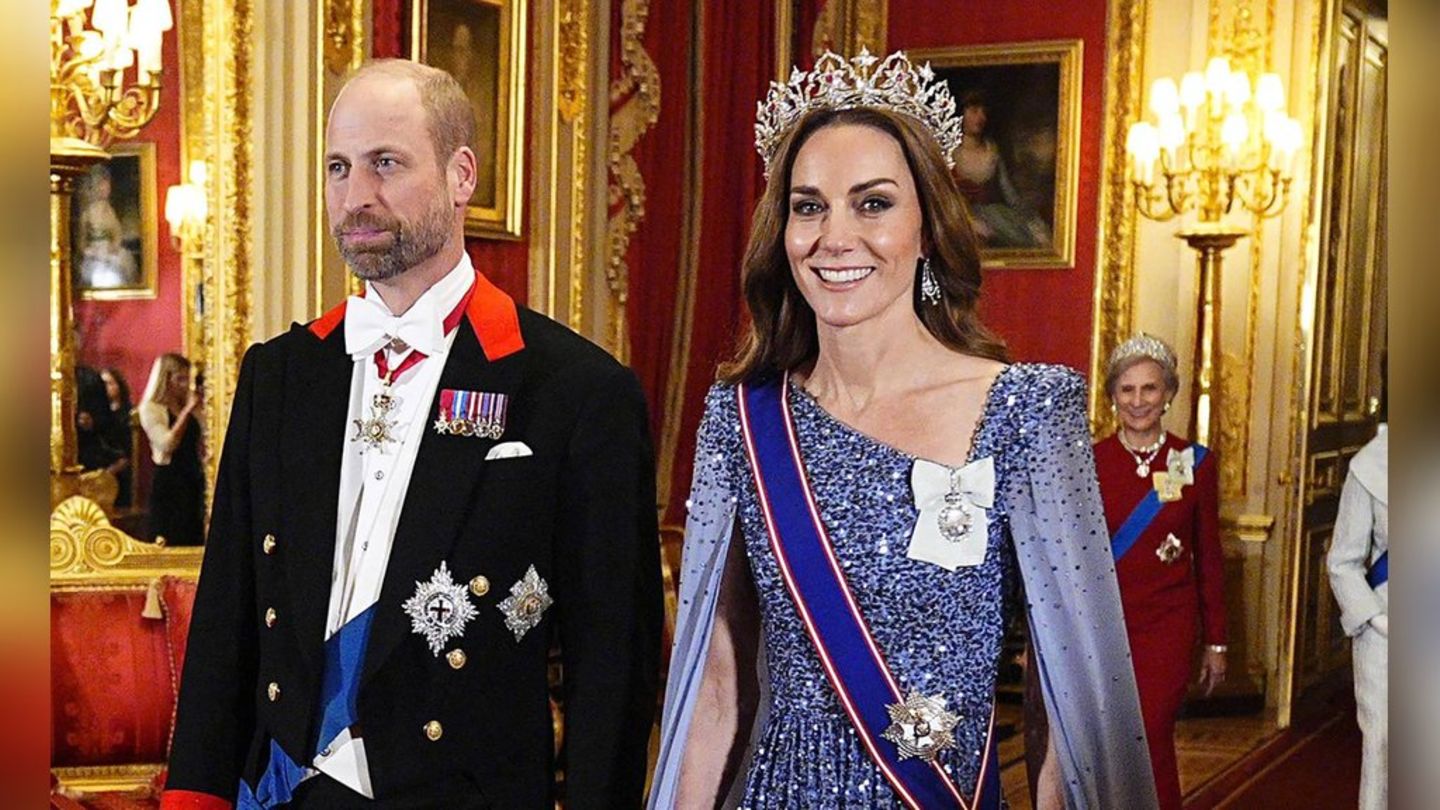Funkelnder Auftritt von Prinzessin Kate an der Seite ihres Gatten Prinz William