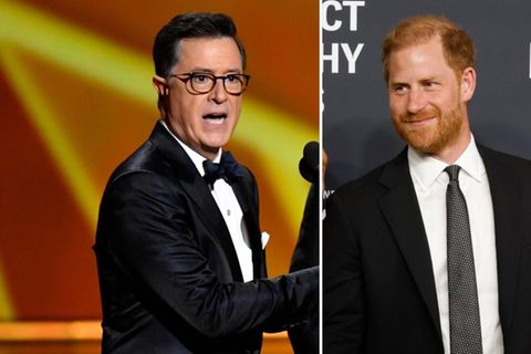 Prinz Harry (r.) und Stephen Colbert lieferten sich einen unterhaltsamen verbalen Schlagabtausch, der aber nicht bei allen gut