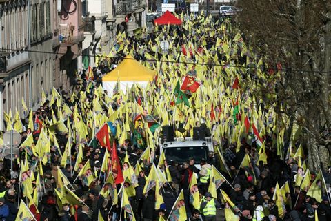 Pro-PKK-Demonstration in Straßburg im Februar