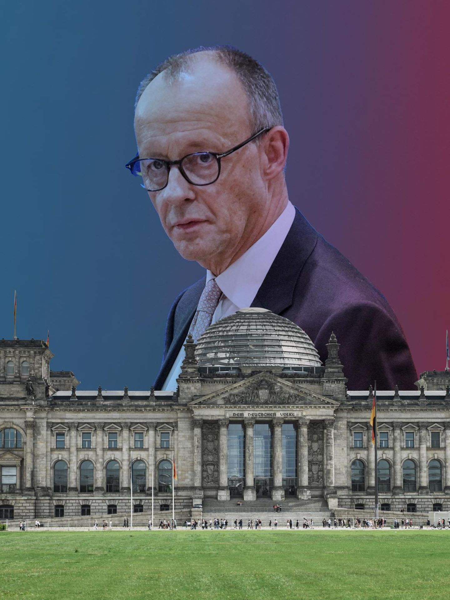 Friedrich Merz in einer Montage