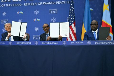 Trump, Kagame und Tshisekedi in Washington