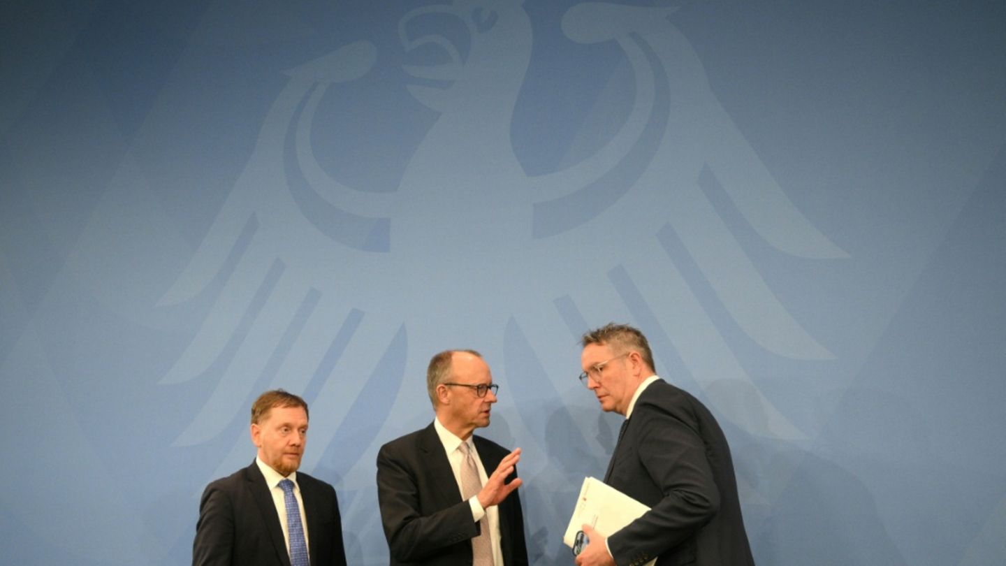 Merz mit Ministerpräsidenten Kretschmer und Schweitzer