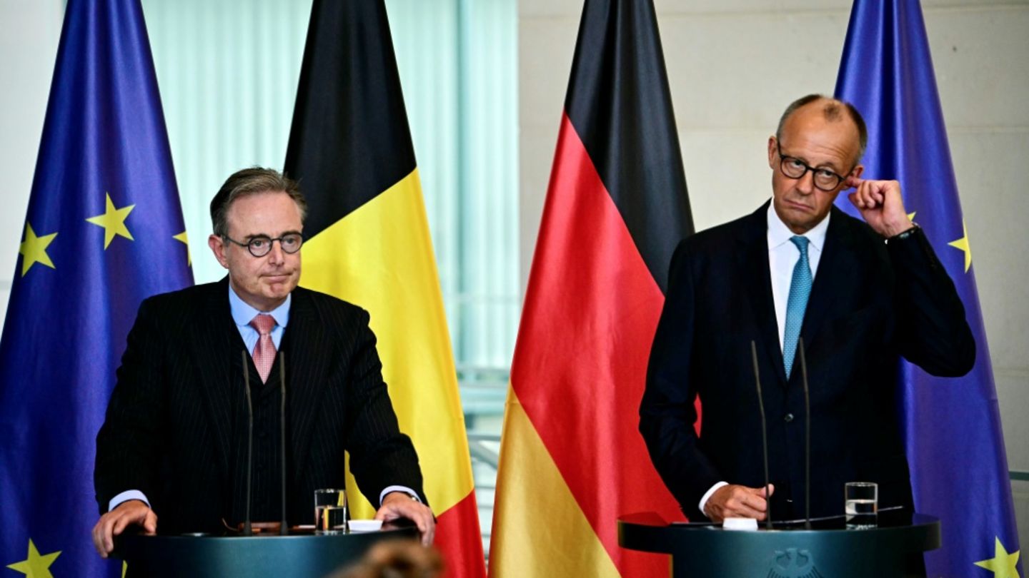 Merz (r.) und de Wever im August in Berlin