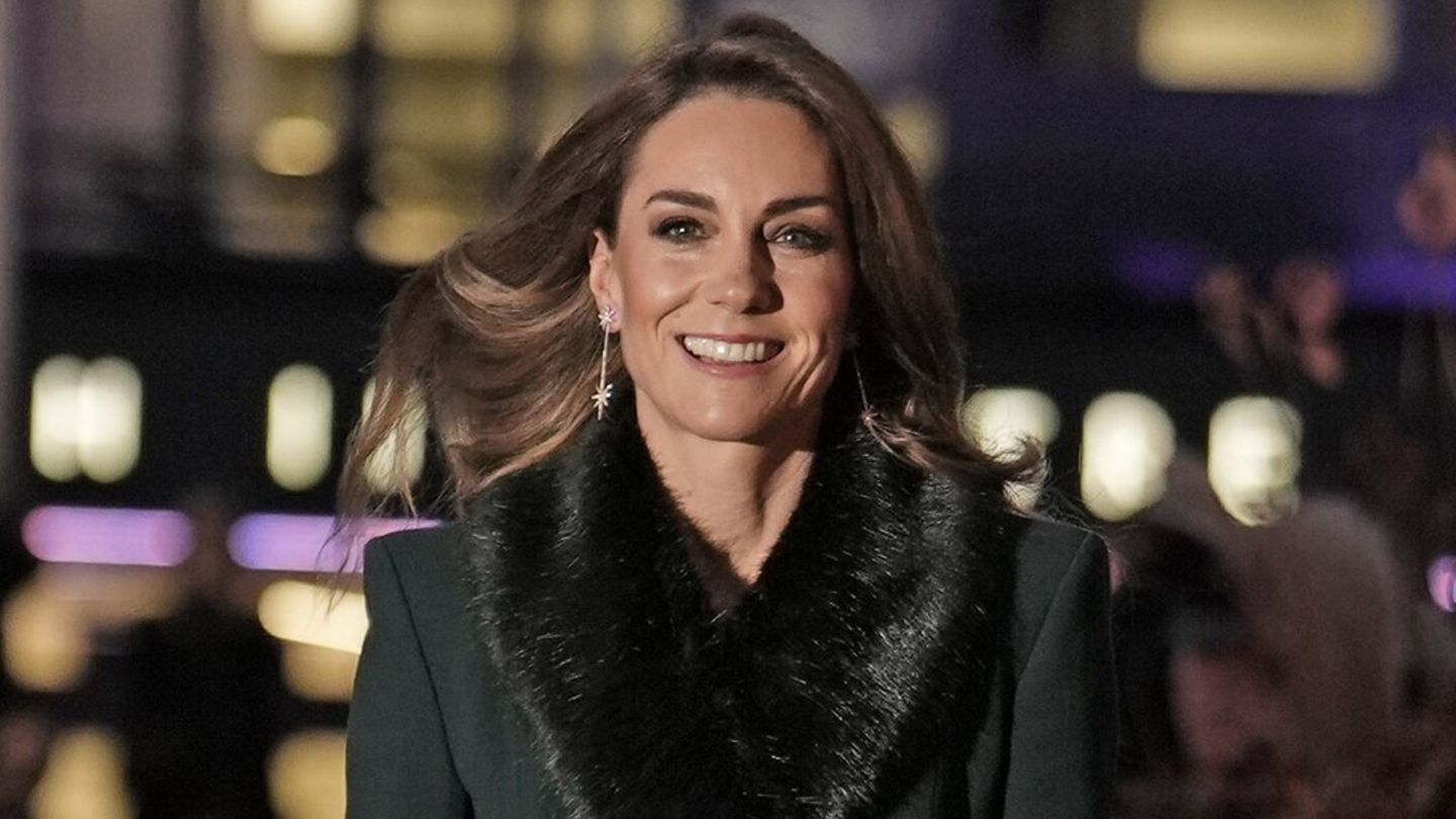 Prinzessin Kate bei ihrer Ankunft vor der Westminster Abbey.